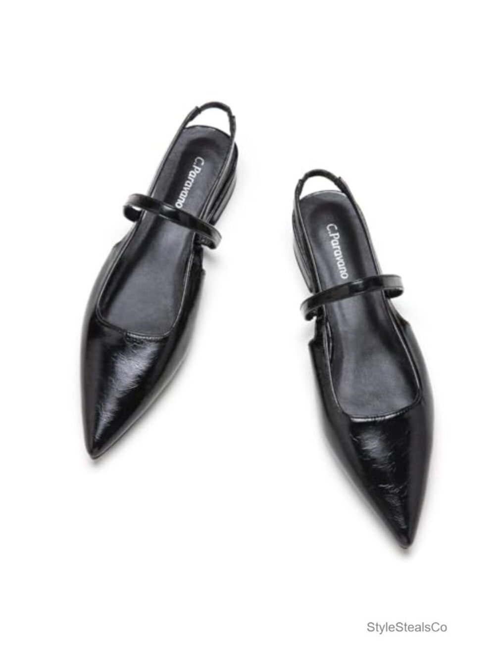 Lambskin Slingback Flats Women Pointed Toe Dressy Sandals Shoes